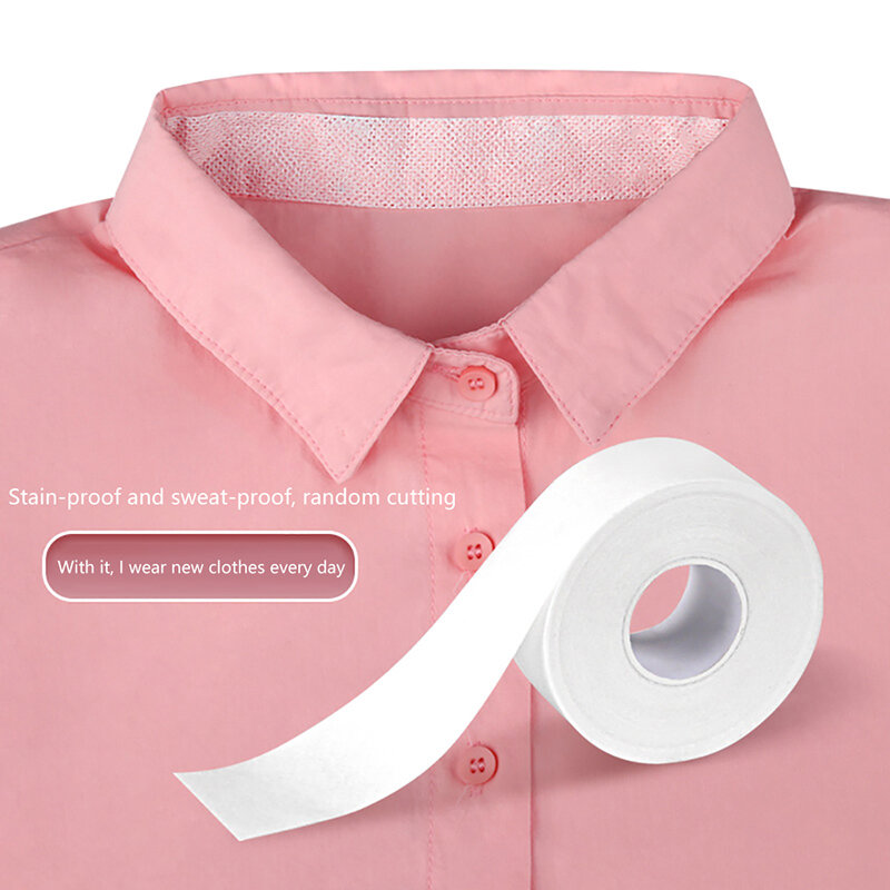 1 Rolo Sweat Collar Padshat Protector Pad Sweatband Cleaner Pescoço Descartável Absorção Camisas Guardas Etiqueta Liner Underarm Camisa