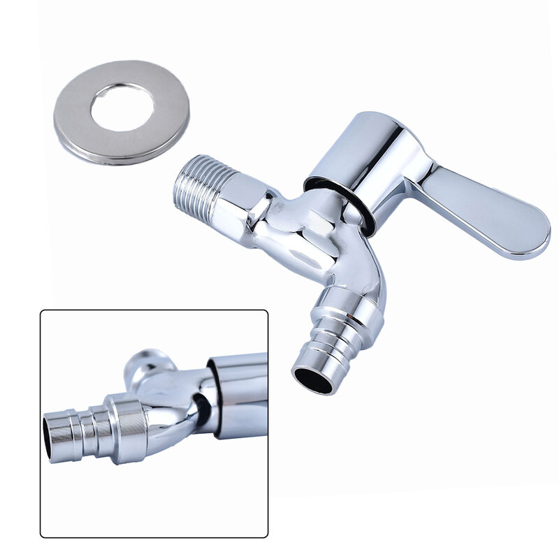 Faucet In-wall Faucet For Washing Machine 1/2\" Threaded 1pc 4-point 95*90mm Alloy Silver Color Home Improvement