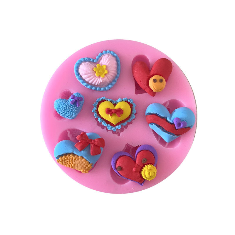 Various Love Heart Shape Silicone Cake Mold Baking Silicone Mould For Soap Cookies Fondant Cake Tools Cake Decorating