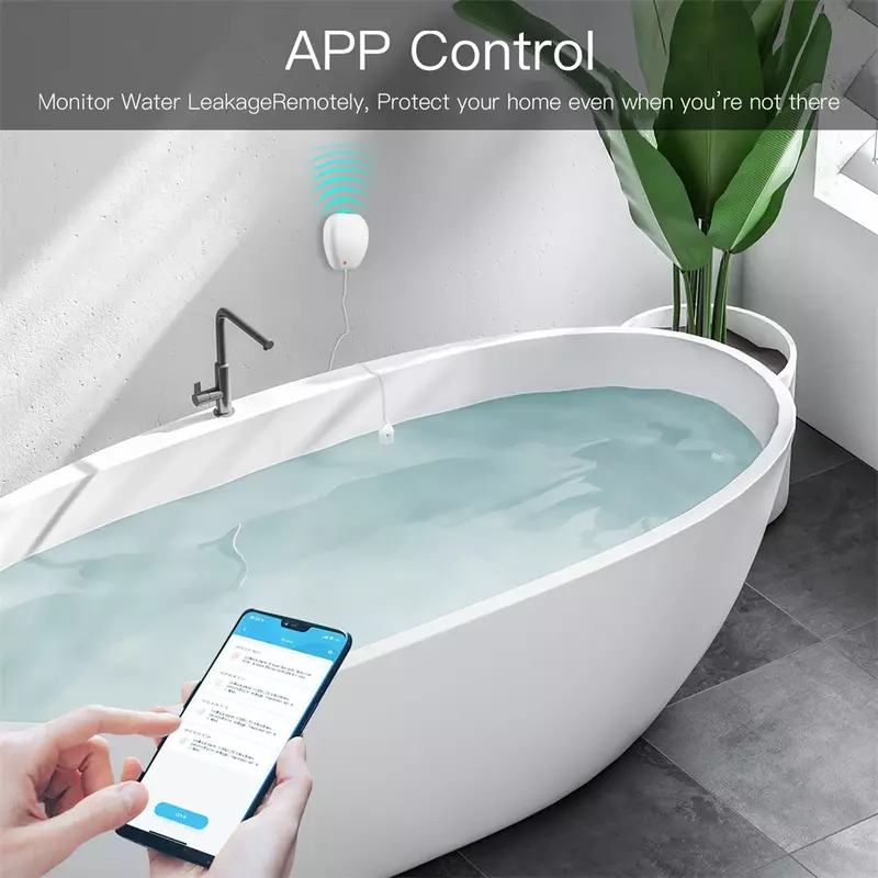 Nova wi fi inteligente sensor de inundação detector vazamento água notificação inundação alerta transbordamento sistema alarme segurança tuya vida inteligente app