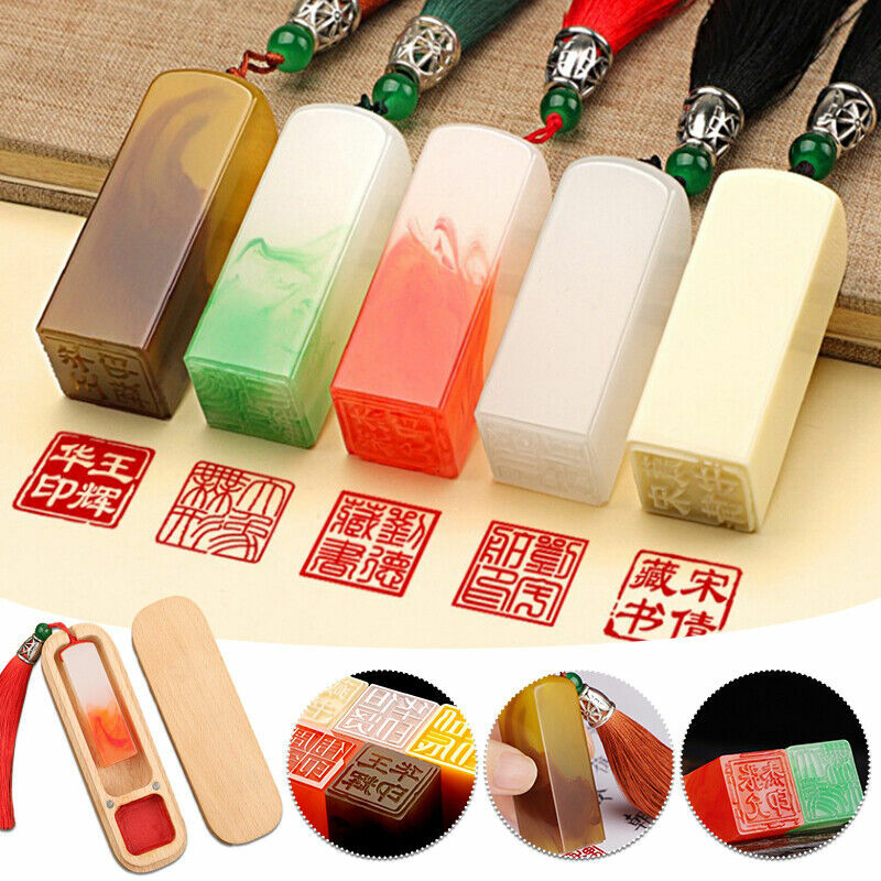 Personal Seal Resin Stamp Calligraphy Pen Painting Name Stamps Chinese Stone Seal Custom Calligraphy Painting Clear Stamps