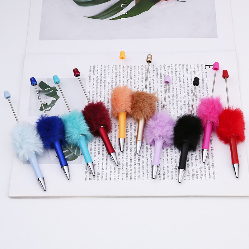 20 buah pena manik-manik mewah baru manik-manik DIY pulpen plastik dapat digantung perlengkapan menulis kantor sekolah hadiah pernikahan alat tulis