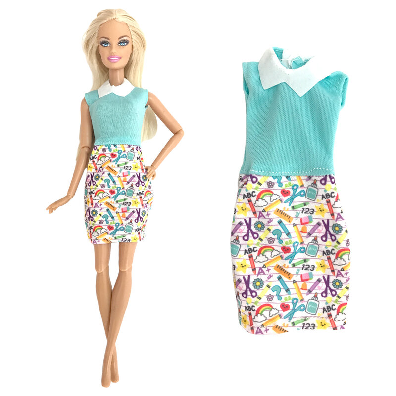 NK – robe de soirée pour poupée Barbie, tenue officielle, bleu, mode, jupe de poupée, bureau, vêtements Slim, accessoires, jouets, 1 pièce, 1/6