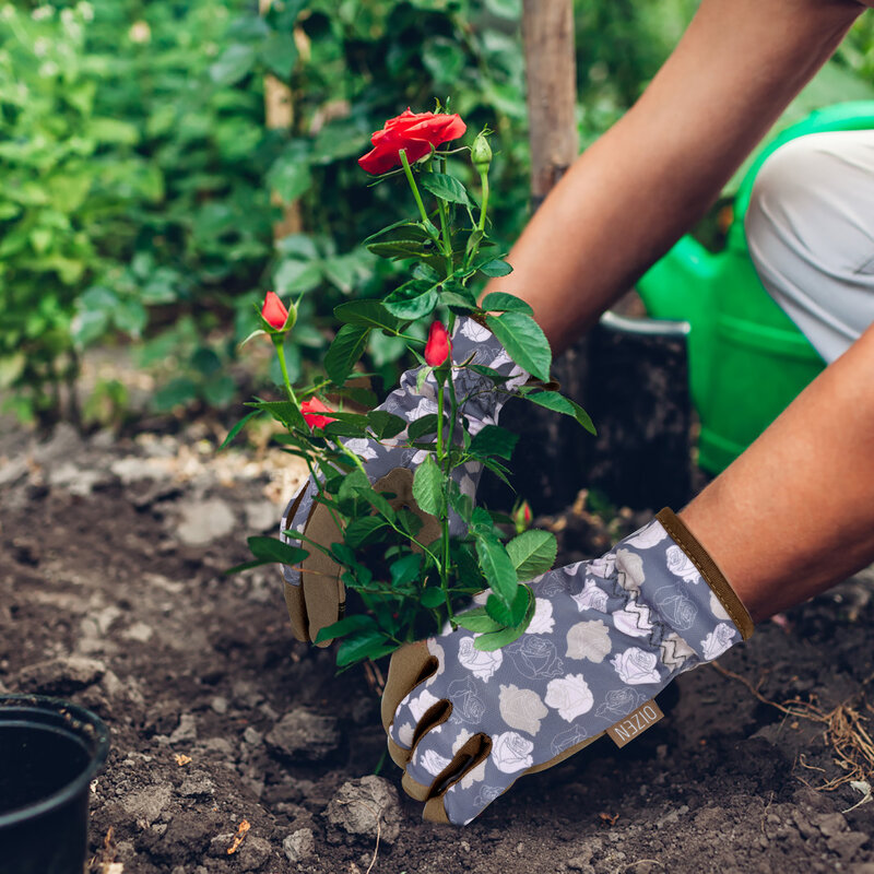 1 paio di guanti da giardino per diserbo lavoro scavo piantare guanti da giardinaggio per le donne Touchscreen traspirante leggero