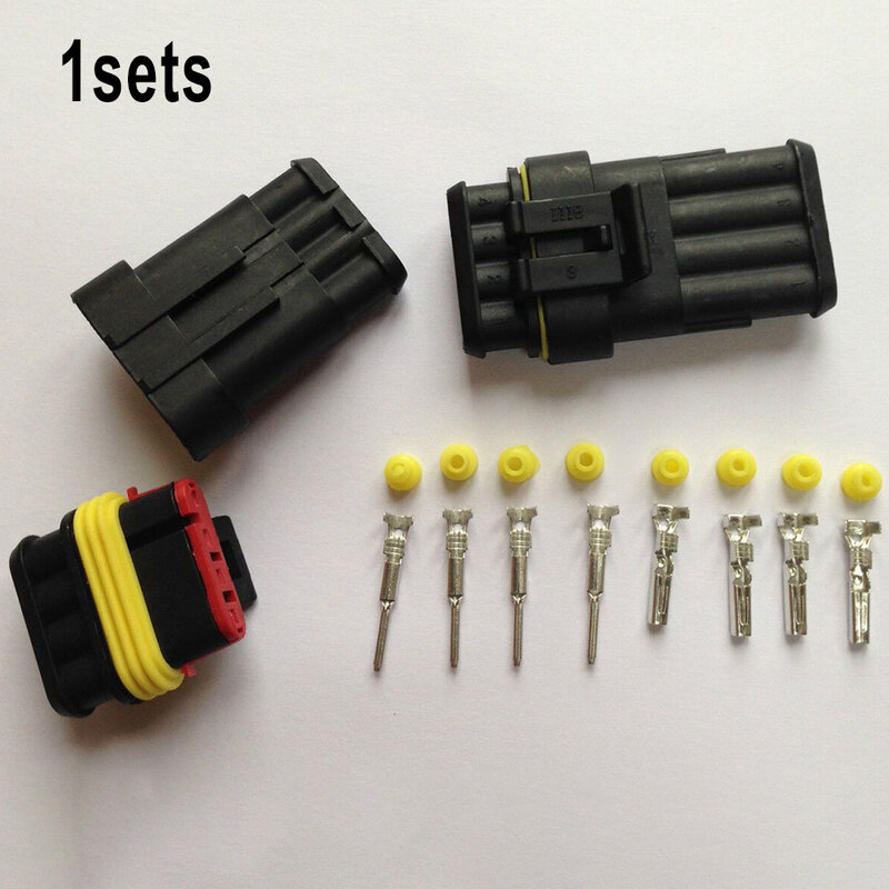 Conector impermeável Conectores, Kit para carro e barco, Instalação de crimpagem, 1 conjunto, 2, 3, 4, 5, 6 pinos, 12A, 600V, 1 conjunto