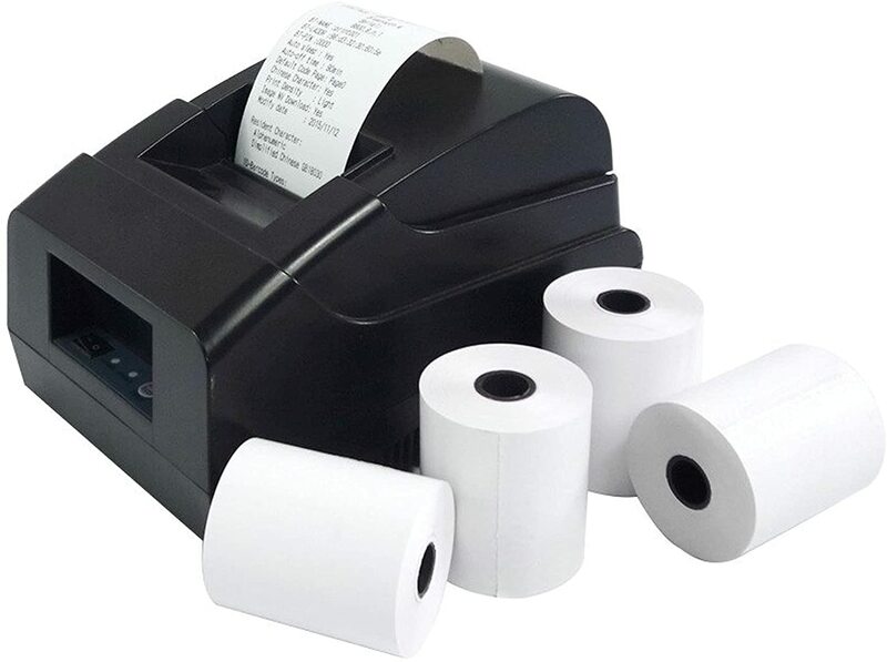 Gulungan kertas termal 57x30mm, Printer Thermal saku Bluetooth portabel, Printer termal dengan perekat 1 buah