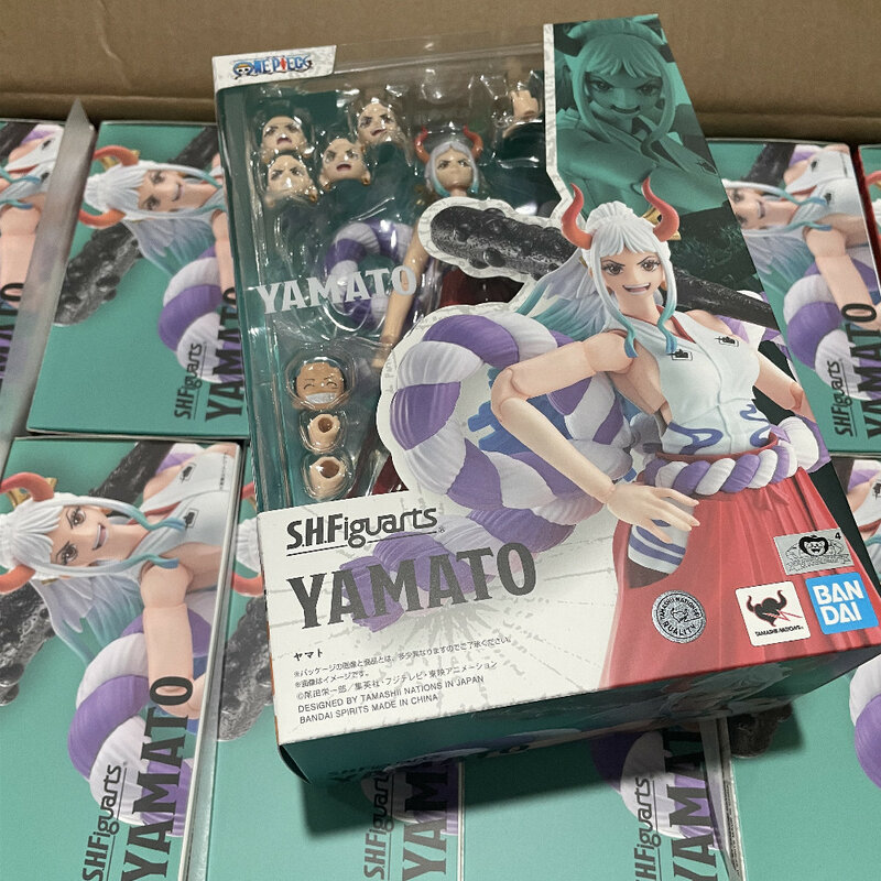 YAMATO-One Piece Figura Anime, S.H.Figuarts YAMATO PVC, Bandai Action Figure Brinquedos para Crianças, Collector Model Gift, Original, Em estoque