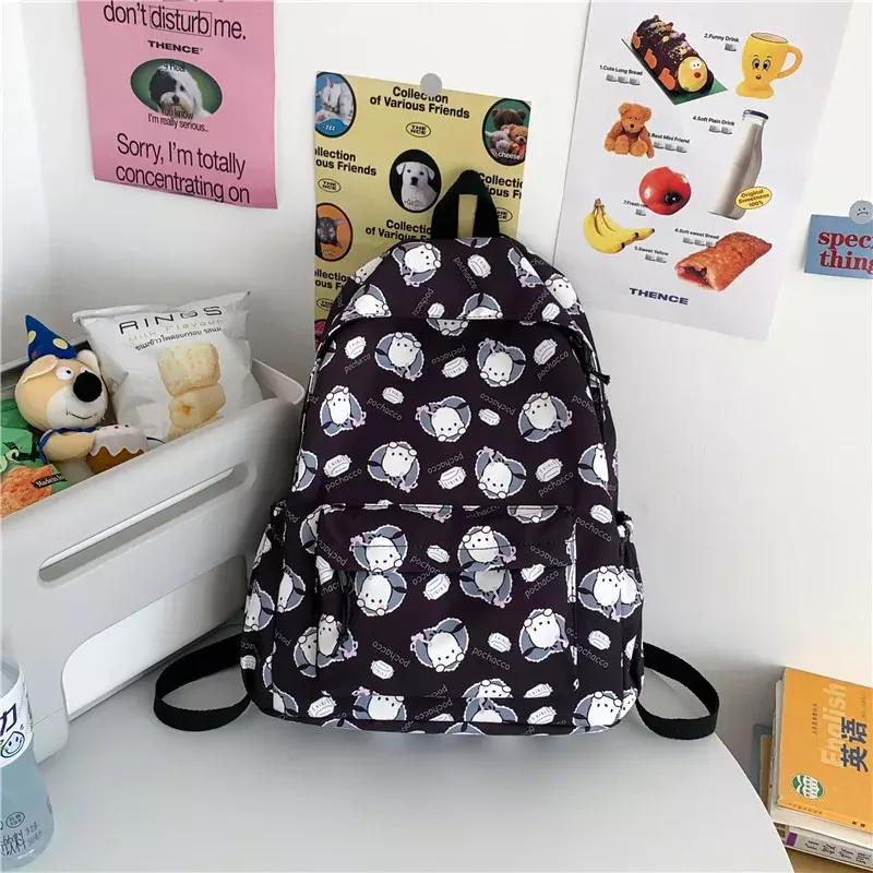 Sanrio Pacha Dog Student Schoolbag, grande capacidade mochila, desenhos animados bonitos, leve, casual, novo