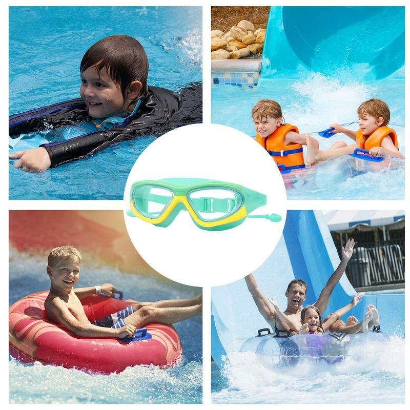 Gafas de natación antiniebla para niños y adolescentes, gafas de natación con tapones para los oídos, Anti-UV