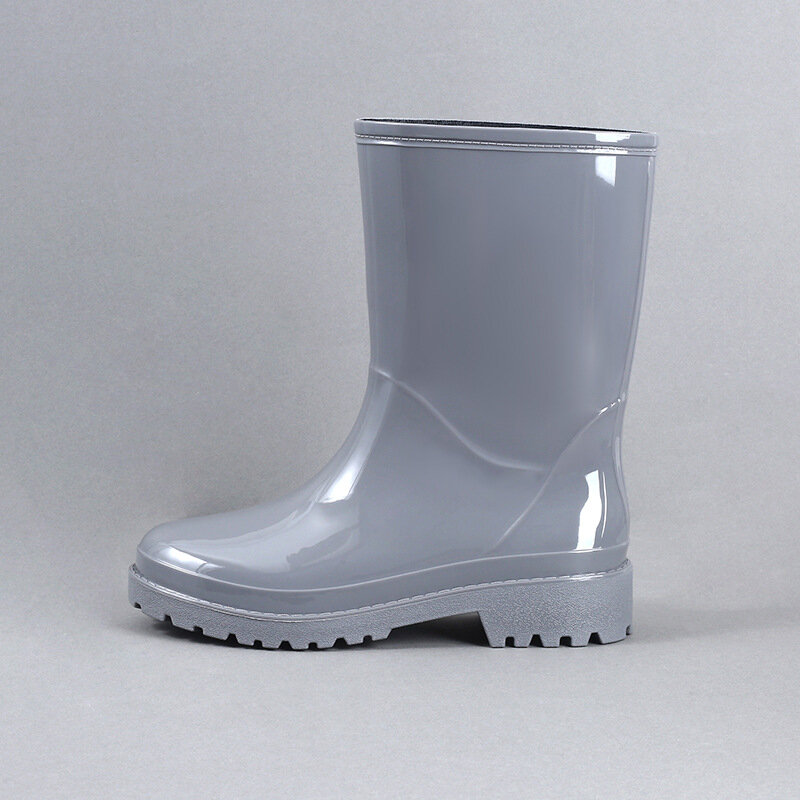 أحذية المطر البلاستيكية منتصف العجل للنساء موضة 2023 ، أحذية المطر المقاومة للماء ، أحذية المياه للمرأة ، أحذية Wellies