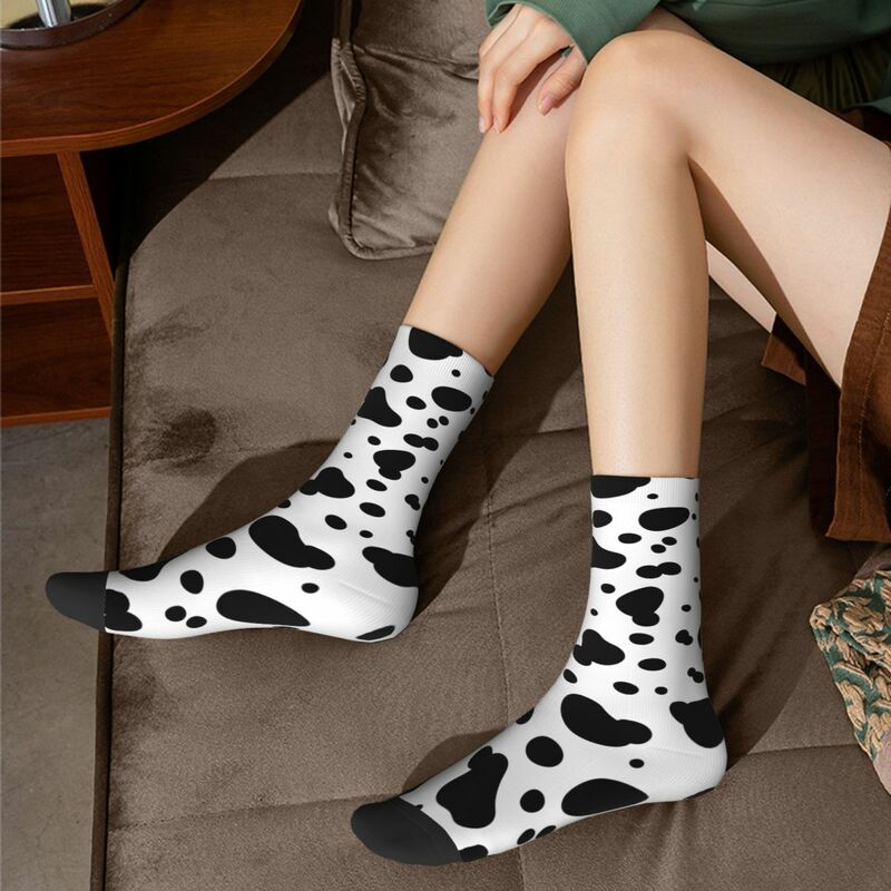 Calcetines divertidos para hombre y mujer, calcetín informal con patrón de vaca, primavera, verano, Otoño e Invierno