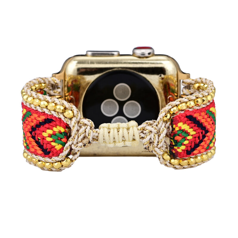 Bohemia Nylon Band para Apple Watch, Bracelete para iWatch Series 1, 2, 3, 4, 5, 6, SE, 7, 8 Ultra, 49mm, 45mm, 41mm, 40 milímetros, 44 milímetros, 38 milímetros, 42 milímetros