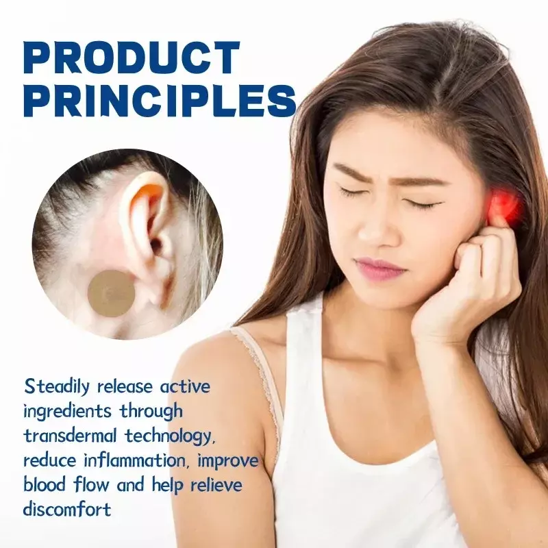 Patch relaksasi telinga portabel, Tinnitus pengobatan Patch mencegah muntah meningkatkan sakit kepala, meredakan sakit kepala, perawatan titik akupuntur