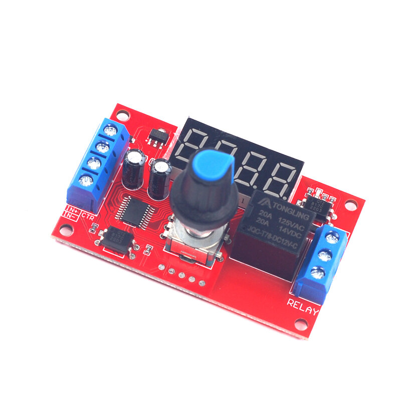 Delay time relay module 5V12V24V timing programmable optocoupler isolation pulse cycle power-off trigger