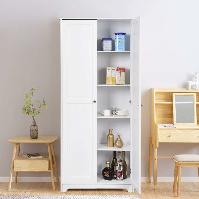 Tall Pantry Storage Cabinet, 72'' Kitchen Pantry Cabinet, Freestanding Room Storage, Cupboard, 2 Door Pantry for Laundry  Room