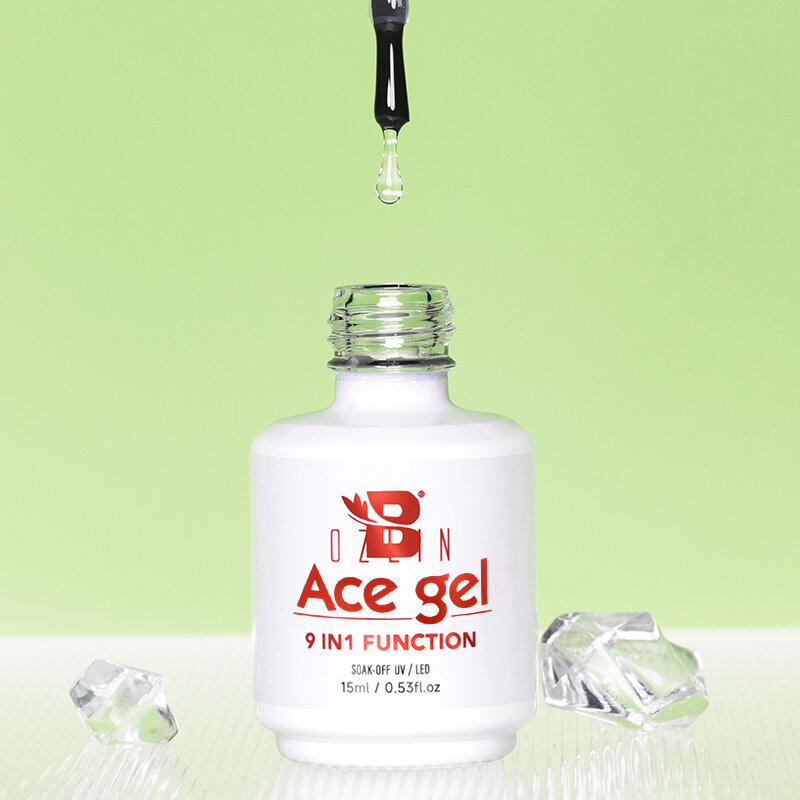 BOZLIN 15ML Ace Gel 9-em-1 Cola de Unhas Gel Esmalte Espessura Transparente Semi Função Permanente Gel UV Soak Off Nail Art