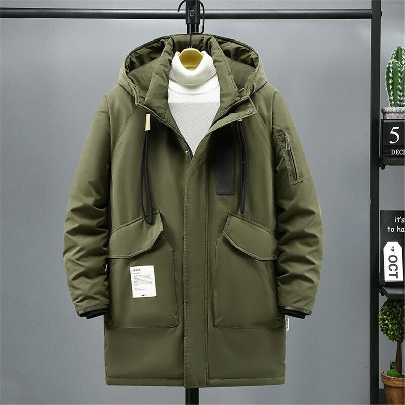 Jaqueta de parka verde casual masculina, casaco grosso de inverno, tamanho grande 10XL, moda masculina, preto, plus size 10XL