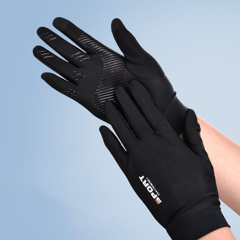 Ледяные шелковые велосипедные перчатки с закрытыми пальцами для мужчин и женщин, уличные спортивные, для фитнеса, вождения, рыбалки, высокоэластичные, удобные, солнцезащитные