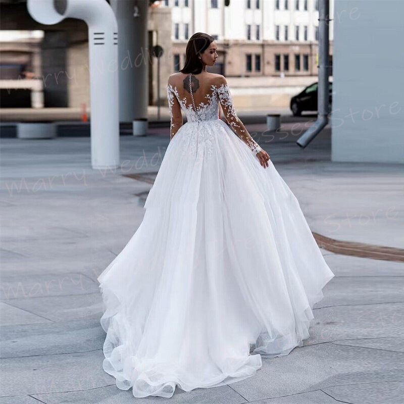 Женское свадебное платье It's yiiya, белое кружевное платье трапециевидной формы на пуговицах с длинными рукавами и аппликацией на лето