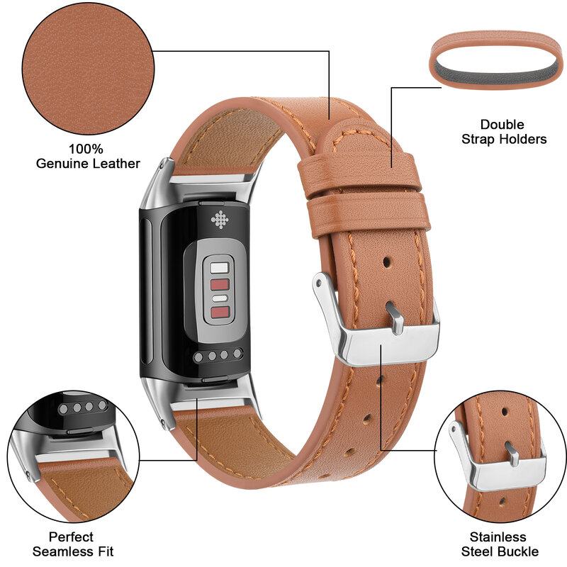 リアルレザーストラップfitbit充電5 4 3 2バンドブレスレット腕時計バンドfitbit充電2/充電3/充電4/充電3 seストラップ