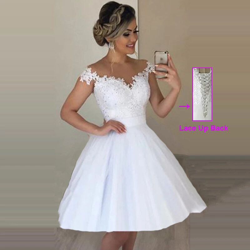 ZJ9293 koronkowe aplikacje odpinana spódnica suknie ślubne Off The Shoulder 2 w 1 suknie na bal maturalny Lace Up powrót Bridal dla kobiet Party