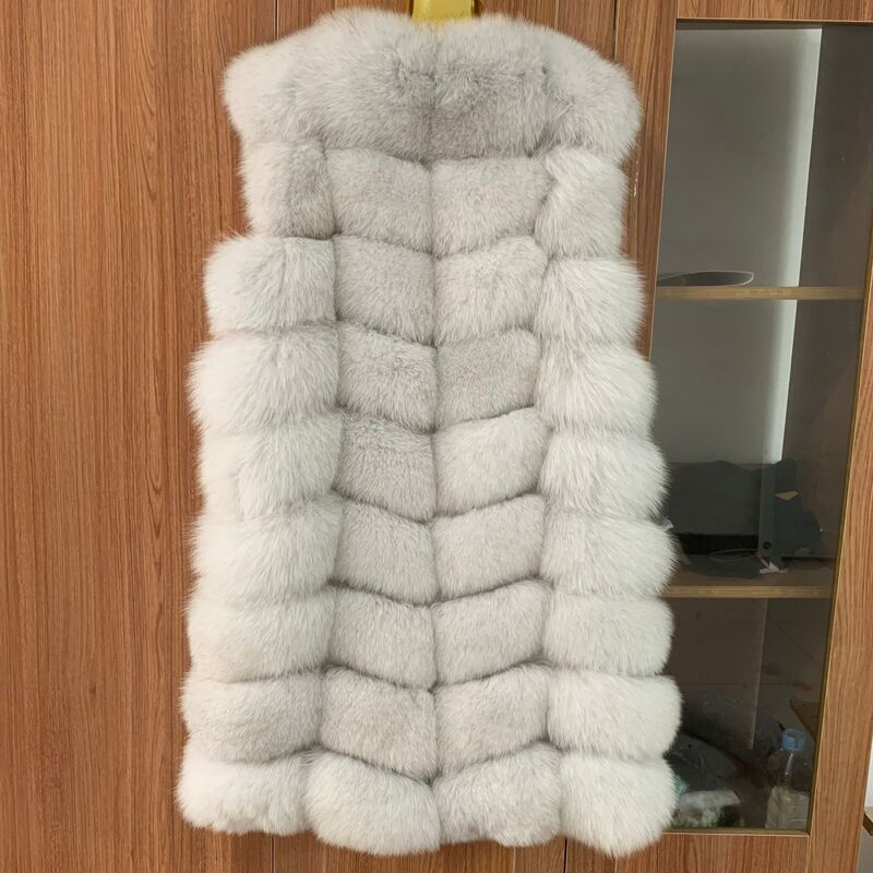 2023 autumn and winter fur vest natural real fox fur long vest women's real fur jacket high-quality fur coat free free shipping