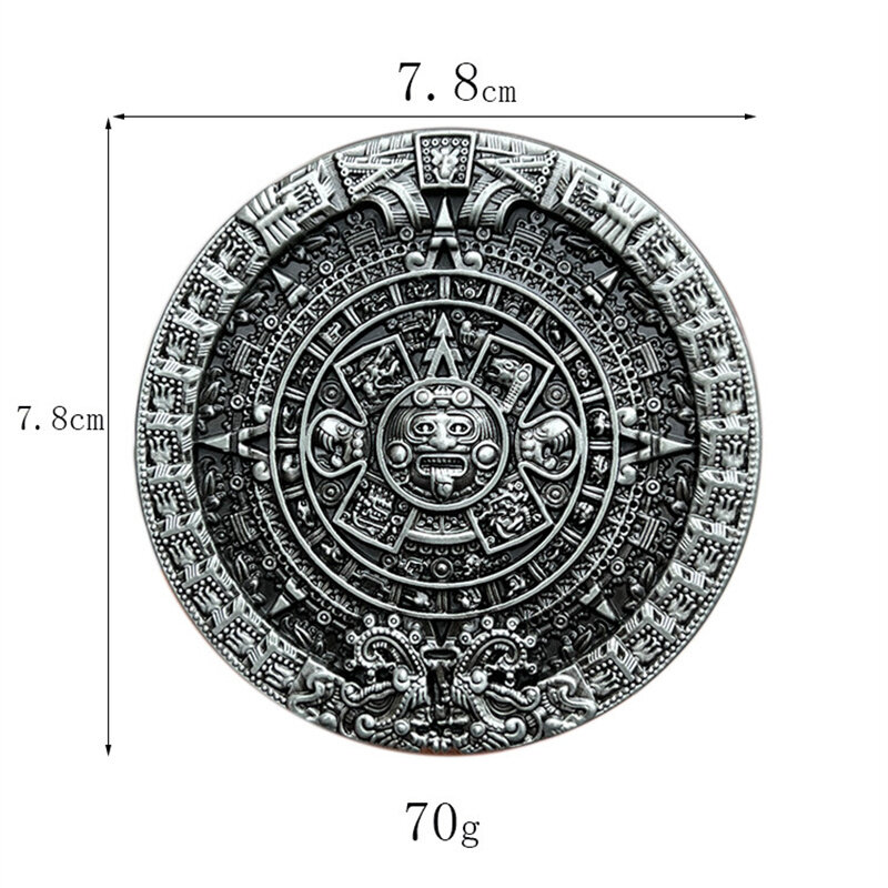 Пряжка для ремня с календарем на солнечной батарее Maya Aztec