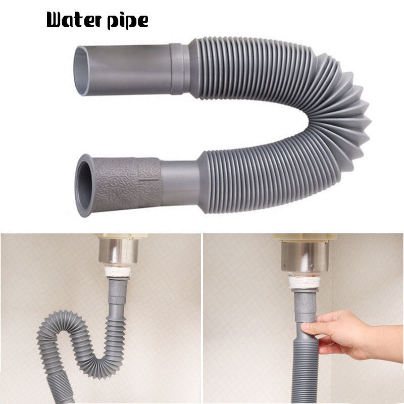 Drain Hose Flexible Kitchen Hose Pipe Home Washbasin Drain Pipes Anti-corrosion PP PVC Home Improvement Plumbing Fixtures