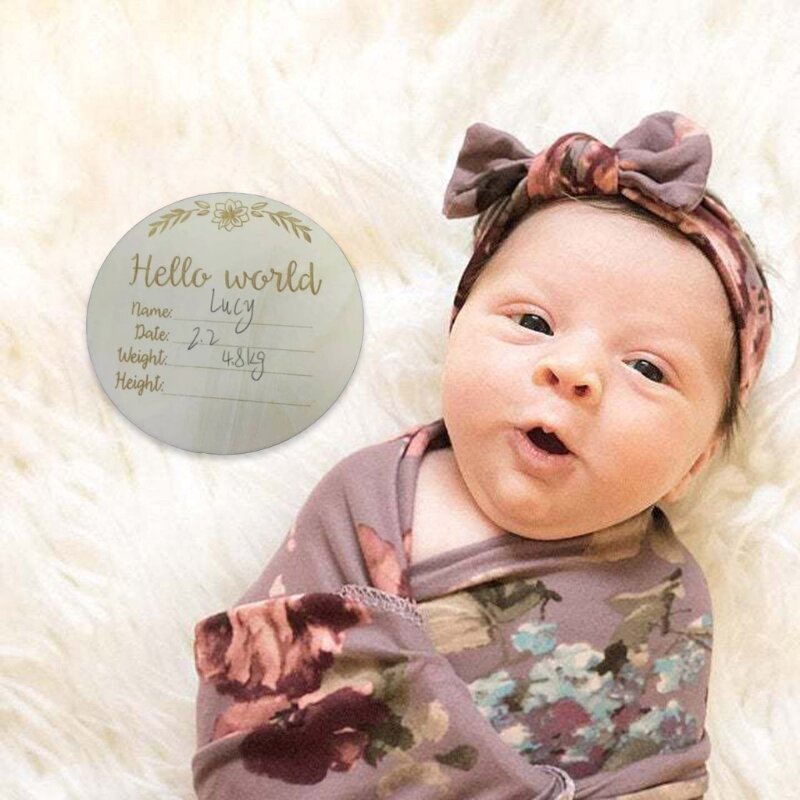 Carta pietra miliare del bambino in legno carte di registrazione della crescita mensile del neonato carte Commemorative della nascita del bambino puntelli fotografici
