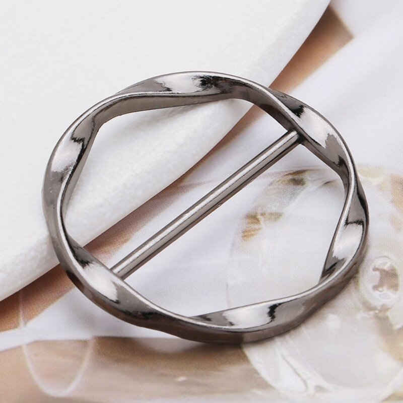 Hebilla de Metal Simple para bufandas de forma redonda, hebilla de cinturón delicada, accesorios de pretina DIY, estilo occidental elegante para damas
