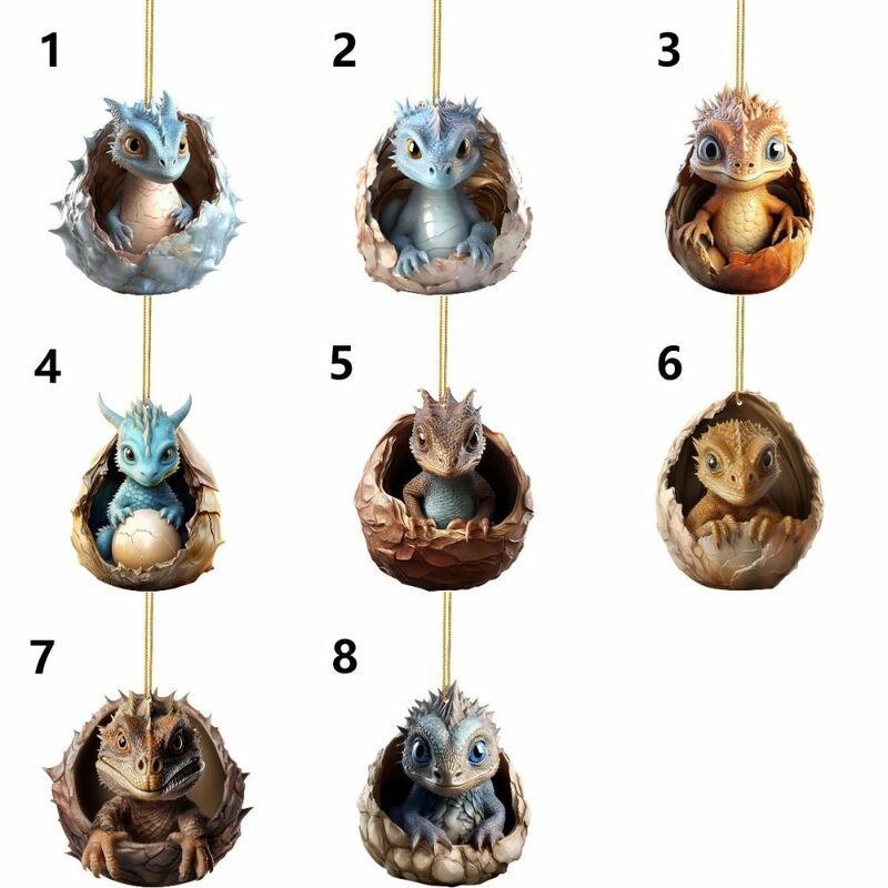 1PC Cute Dragon Baby Hanging Ornament Charm Acrylic Christmas Tree Decorations Gifts Xmas Tree Car Hanging Decorations