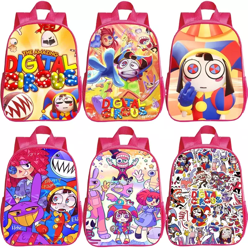 As incríveis mochilas de circo digital, bolsas de jardim de infância, impermeável rosa Bookbag, mochilas escolares para meninos e meninas