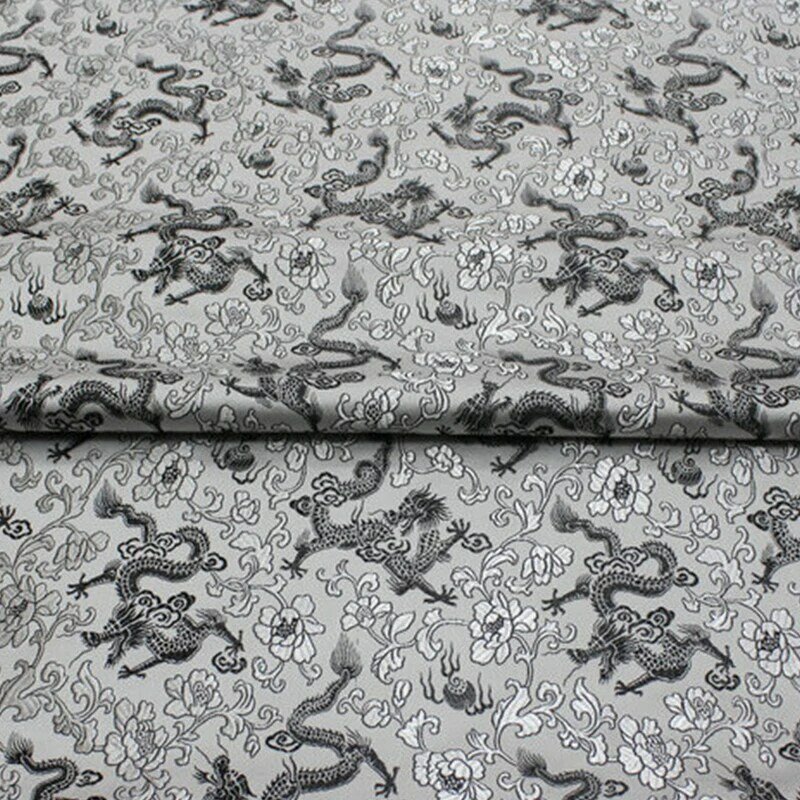 Kain brokat gaya Cina 50x75cm dengan pola naga bahan Jacquard untuk DIY pakaian anak-anak Hanfu rompi Cheongsam jahit