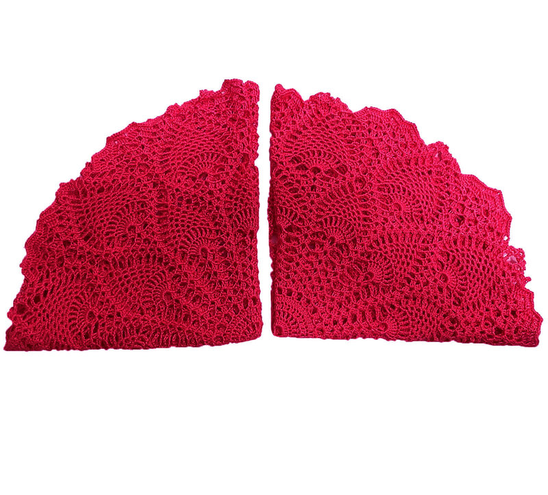 BomHCS Alas Piring Renda Taplak Meja Bulat Buatan Tangan Crochet Taplak Meja Cangkir Dapur Tikar Memancing
