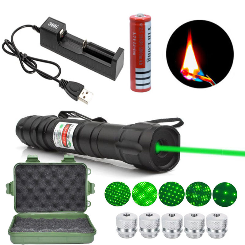 Penna laser ad alta potenza laser verde collimatore laser da caccia all'aperto dispositivo laser rosso regolabile i distanza di radiazioni ultra lontana