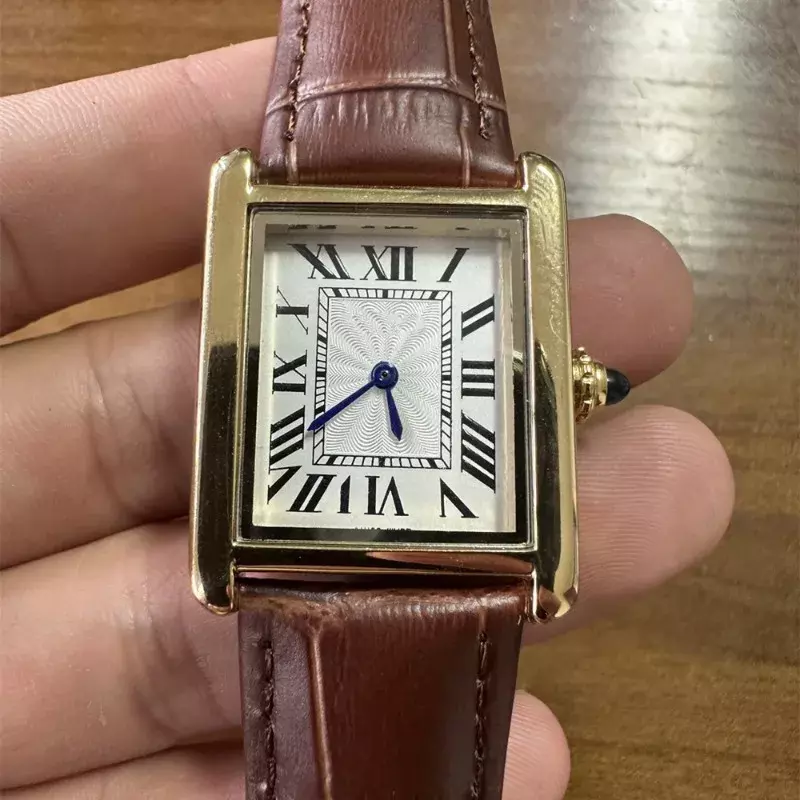 24 Retro persegi panjang kecil klasik jam tangan wanita Mov Jepang Jam Wanita mode halus gelang kulit asli hadiah wanita kotak Julius