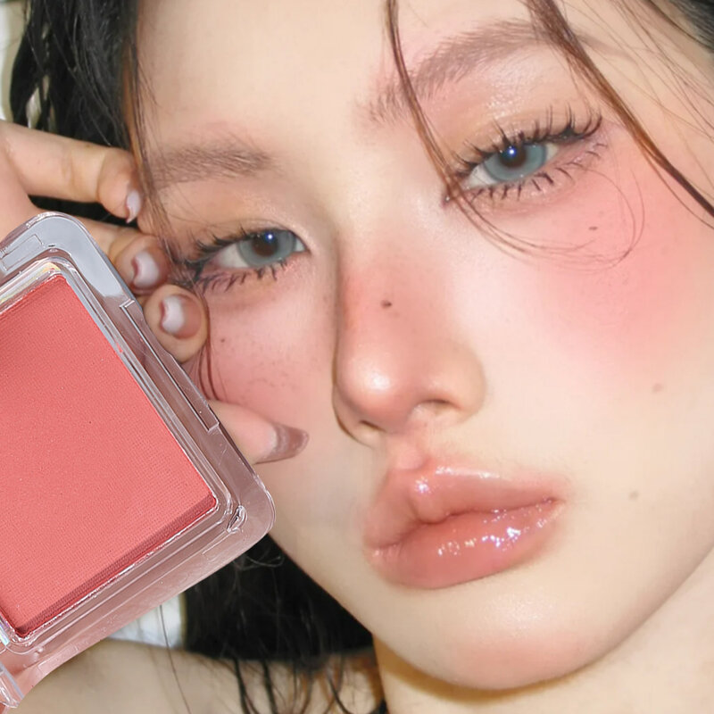Monochrome Pink Peach Blush Natural Cheek Tint Blusher Powder Matte Lasting Brighten Face Contour Rouge Palette Korean Cosmetics