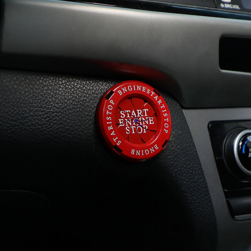 Interruptor de encendido para interior de coche, botón de arranque de un botón, interruptor de protección, anillo de decoración