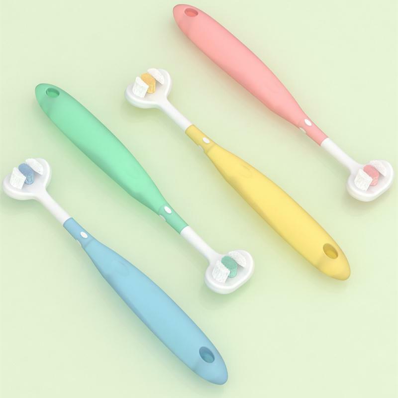 Dreiseitige Zahns chutz zahnbürste für Kinder Baby-Zahnbürste mit weichen Borsten Laub zahnbürste Trainings zahnbürste
