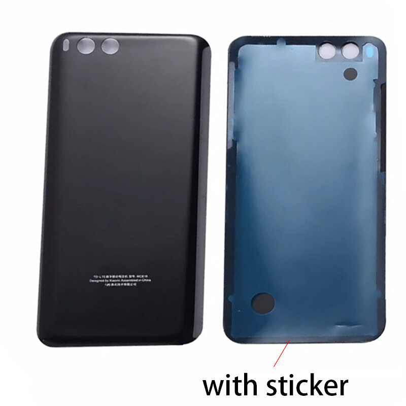 Tampa traseira da bateria do telefone de vidro para Xiaomi Mi 6, porta traseira, caixa do escudo do painel, estojo de substituição adesivo