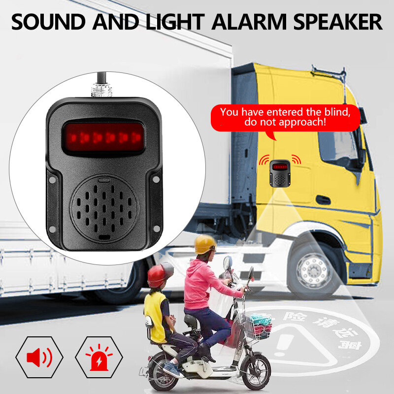 Left Right Reverse Trigger Sound and Light Alarm English Korean Blind Spot Prompter Easy Installation For Vehicle Truck Bus