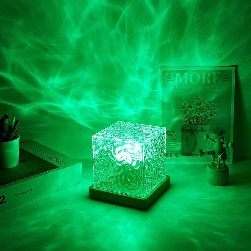 Auraglimmer-Lámpara Celestial con Control remoto, cubo Celestial, lámparas de agua, 16 colores, lámpara de noche acrílica ajustable, cristal de humor