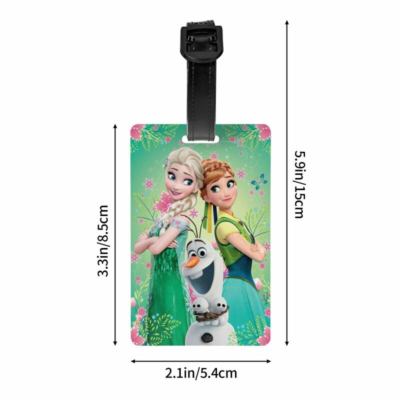 Benutzer definierte Cartoon gefroren Prinzessin Gepäck anhänger für Koffer Mode Gepäck anhänger Privatsphäre Abdeckung ID-Etikett