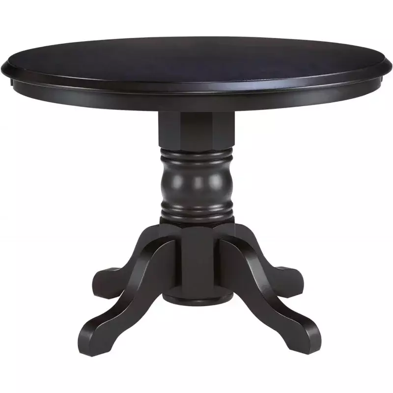 Mesa de comedor redonda de Pedestal, estilo clásico para el hogar, 42 pulgadas, color negro
