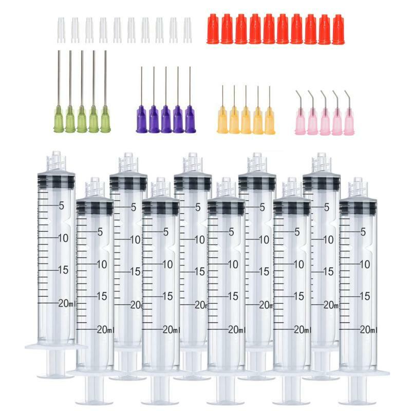50Pack Syringes with 14ga-23ga Blunt Tip Needles With Syringe Caps and Needle Caps for Refilling and Measuring Liquids Oil