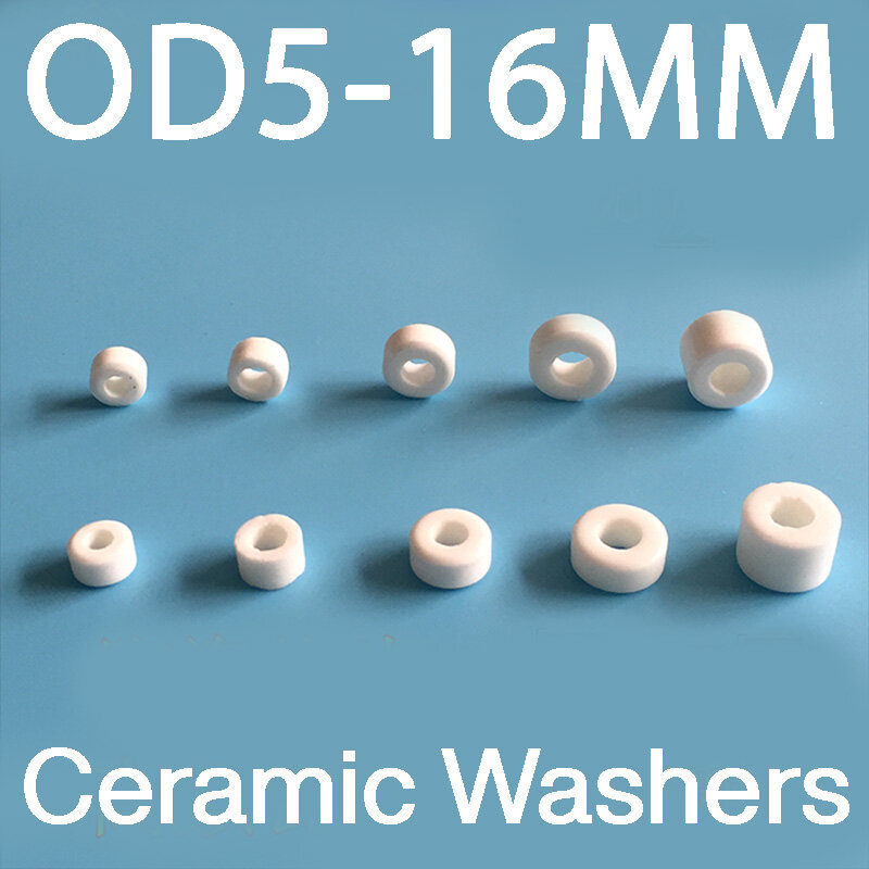 M2 M3.5 M4 M5.5 M6.3 Ceramic Spacer Washer Gasket High Temperature Resistant Ring Insulating Ceramic Tube Oring