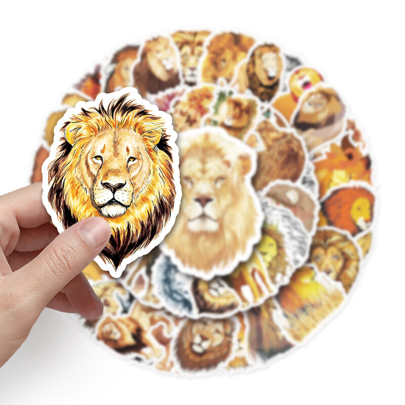 50 Stück schöne Löwen Serie Graffiti Aufkleber geeignet für Laptop Helme Desktop-Dekoration DIY Aufkleber Spielzeug Großhandel
