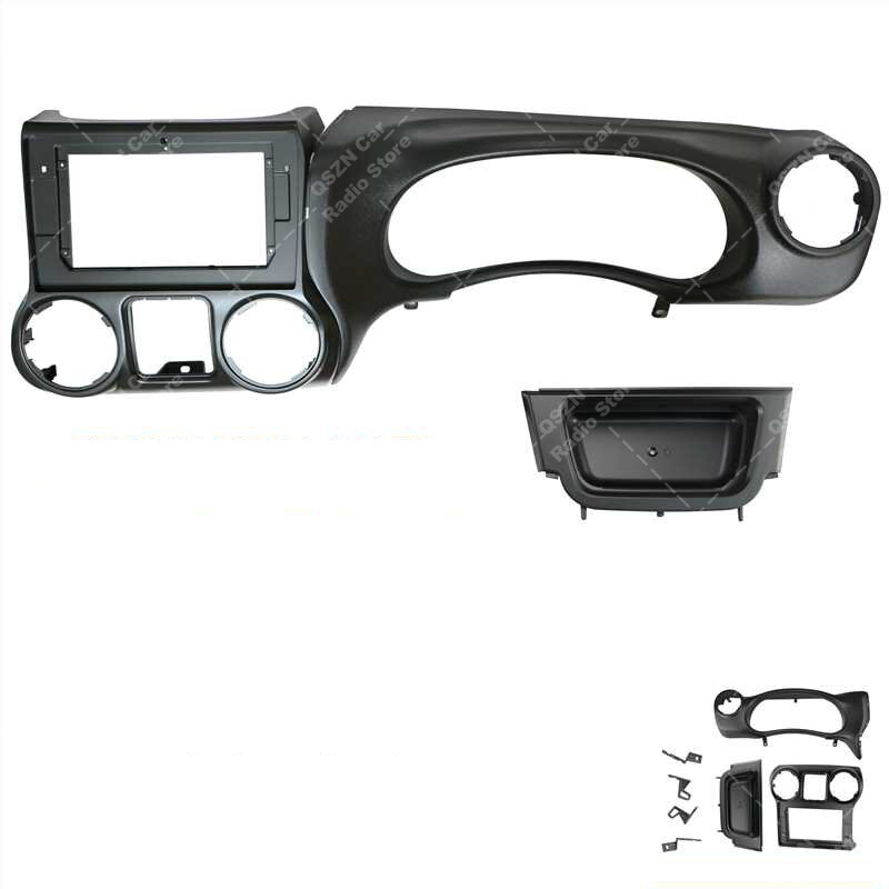 Kit de salpicadero de 10,1 pulgadas para Jeep Wrangler 2011-2014 LHD RHD Radio de coche Fascia Frame Android Player adaptador cubierta Panel estéreo bisel