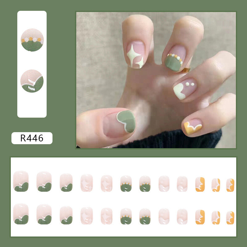 24 pçs cobertura completa artificial fresco unhas falsas imprensa em removível wearable unha arte leopardo impressão bonito à prova dwaterproof água dicas de unhas falsas