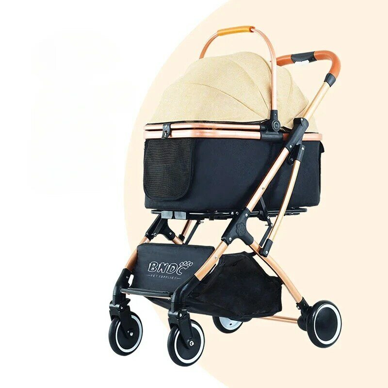 Two-in-one Small and Medium-sized Pet Stroller Detachable Folding Dog Stroller The whole car is removable and washable portable